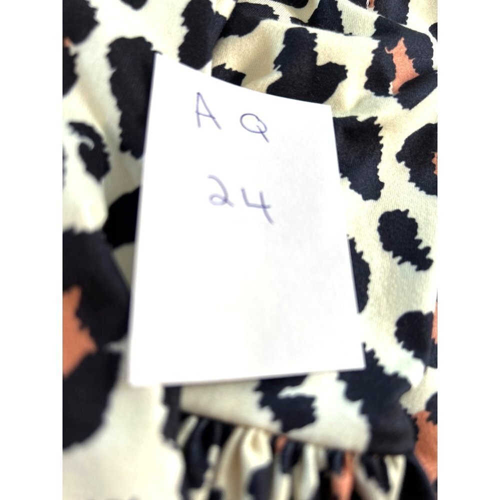 Mila Rose Girls Dress Animal Print Cream/Black/Brown 3/4 Sleeves Empire Waist Si - Picture 5 of 5